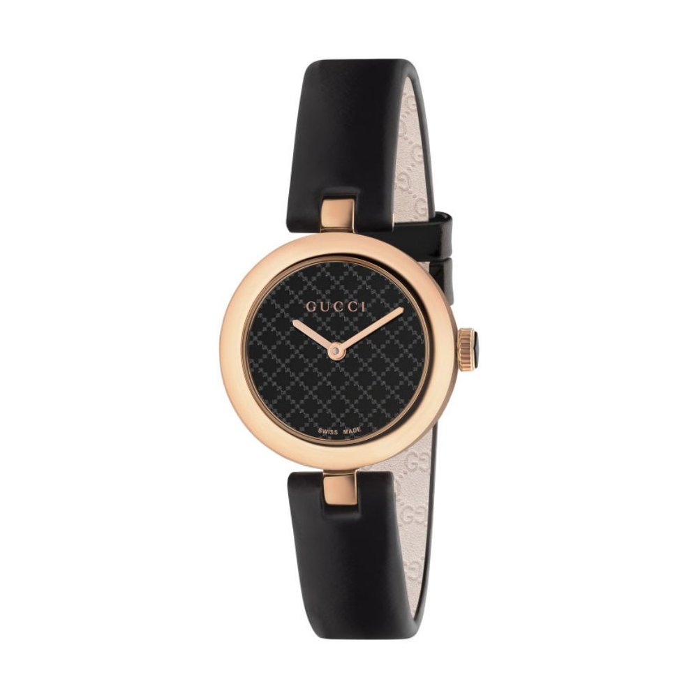 Authentic Gucci Diamantissima Analog Display Swiss Quartz Black Women's